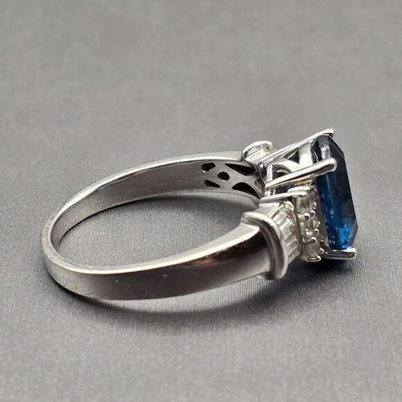 Sterling Silver London Blue Topaz Cathedral Ring Size 10 Signed SUN 5.09g - Picture 10 of 15